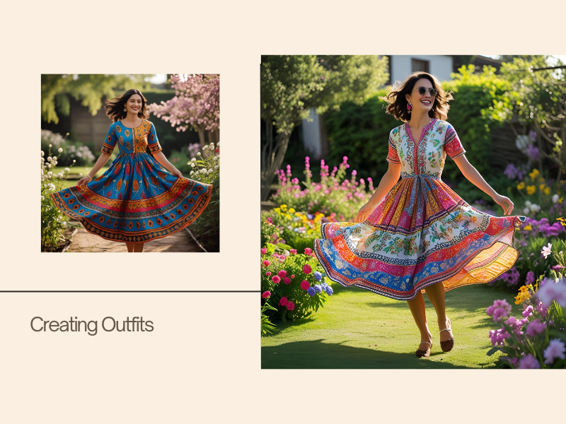 creating outfits Cotton printed dress for women