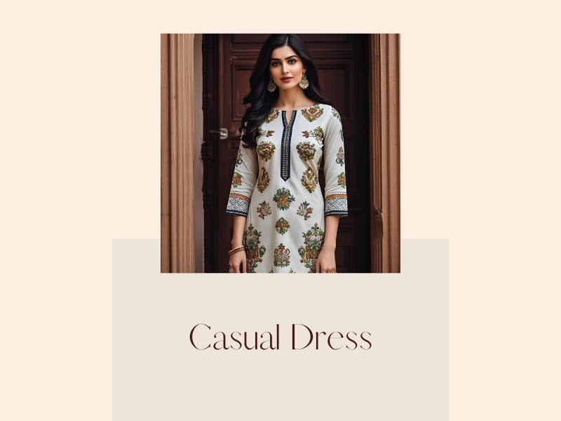 casual dress Cotton printed dress for women
