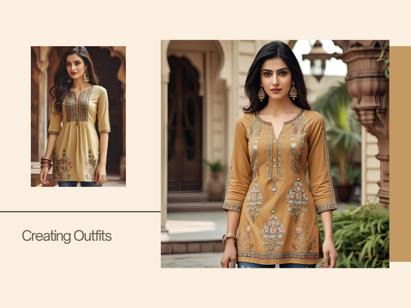 creating outfits Kurti with jeans for women