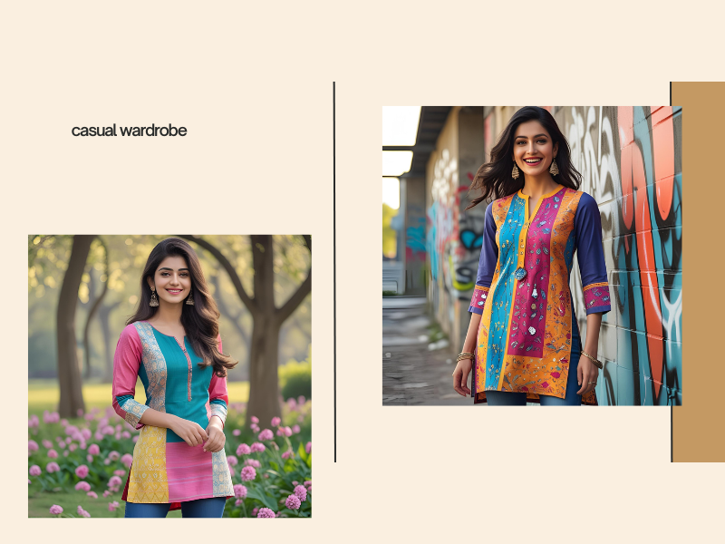 Kurti with jeans for women
