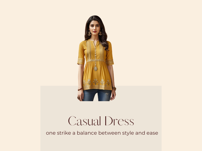 casual dress Kurti with jeans for women