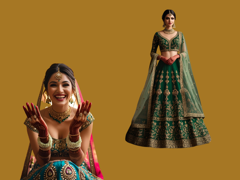 wedding outfits for bride for mehndi